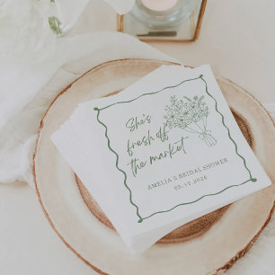 En Papier Serviette de douche de mariage Vert Frais du March