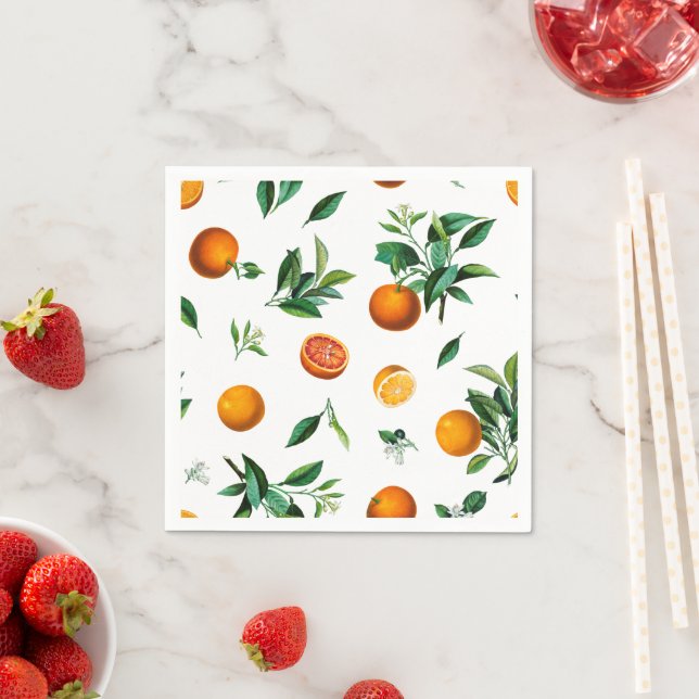En Papier Serviette de fête Citrus Orange (En situation)