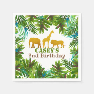 En Papier Serviette de fête d'anniversaire d'animaux de