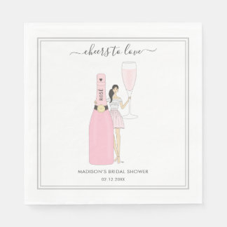 En Papier Serviette de Fête de Fiançailles - Rose Bubbly