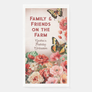 En Papier Serviette de fête de la ferme florale