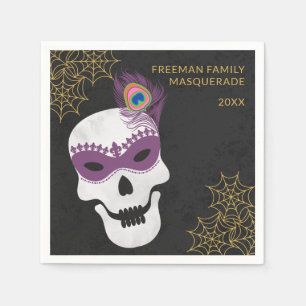 En Papier Serviette de fête de masque de crâne de Halloween