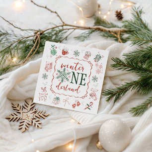 En Papier Serviette de fête de Winter ONEderland