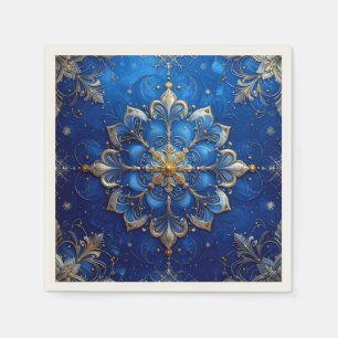 En Papier Serviette de fête décorative bleue