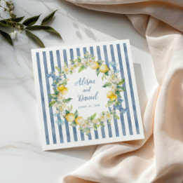 En Papier Serviette de mariage florale au citron La Dolce Vi