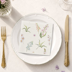 En Papier Serviette de mariage florale English Meadow