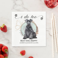 Serviette de mariage géant Schnauzer avec photo de