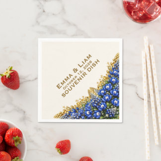 En Papier Serviette de mariage Texas Bluebonnet