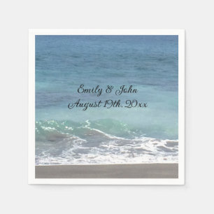 En Papier Serviette de mariage Vagues de plage