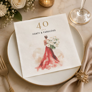 En Papier Serviette de naissance robe rouge de luxe