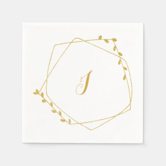 En Papier Serviette de réception de mariage initiale