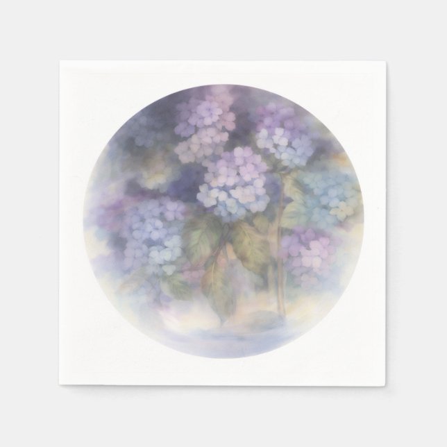 En Papier Serviette de table aquarelle Hydrangea lilas pour  (Devant)