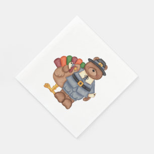 En Papier Serviette de table de Thanksgiving/Blanc Standard