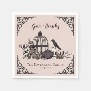 En Papier Serviette de Thanksgiving Blush Gothique Cage à Oi