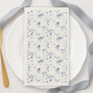 En Papier Serviette de toilette pour invités à fleurs bleu p