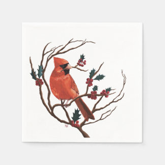 En Papier Serviette de vacances pour cardinal mâle