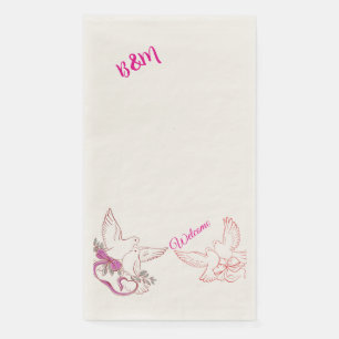 En Papier Serviette d'hôte romantique Mariage avec des colom