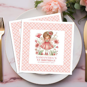 En Papier Serviette Fille Fée Magique 3ème Anniversaire Flor