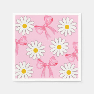 En Papier Serviette Fleur de Pâquerette et Ruban