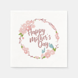 En Papier Serviette florale heureuse élégante de la