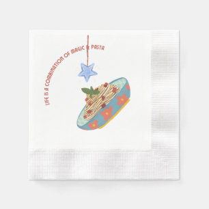 En Papier Serviette magique et pâtes