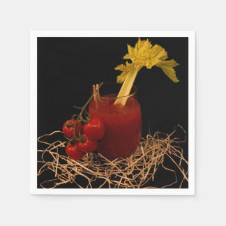 En Papier Serviette - motif cocktail vodka tomate