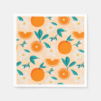 En Papier Serviette motif orange | Motif frais de citrus
