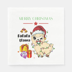 En Papier Serviette Noël Lama