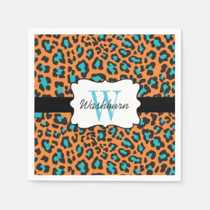 En Papier Serviette noire orange de cocktail d'Aqua de