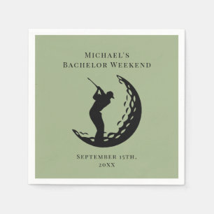 En Papier Serviette personnalisée   Bachelor Golf Week-end