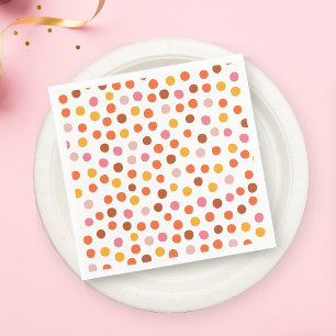 En Papier Serviette pois rose, orange et jaune