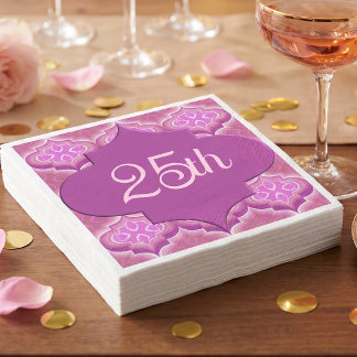 En Papier Serviette pour 25e anniversaire de style 3D