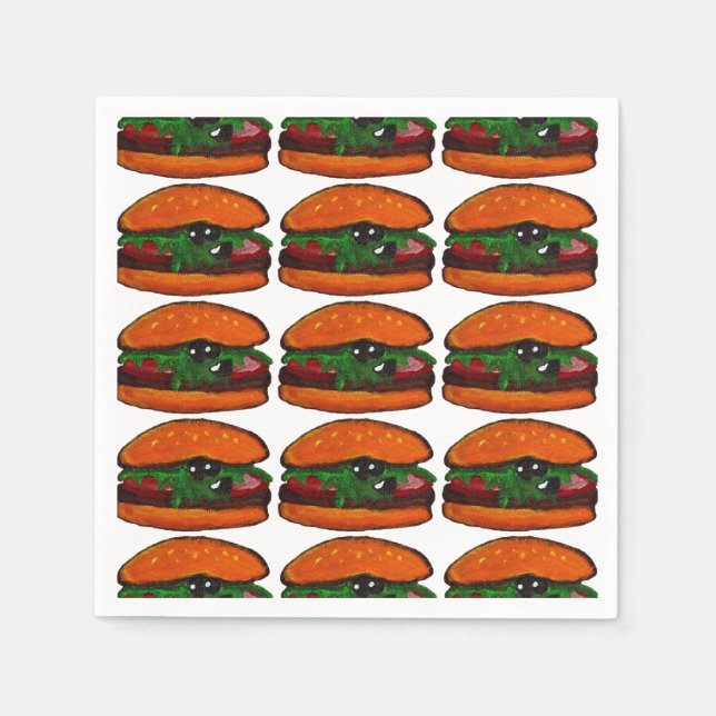 En Papier Serviette pour fête d'anniversaire de burger (Devant)