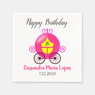 En Papier Serviette pour fête d'anniversaire de Cendrillon C
