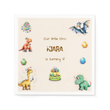 Serviette pour fête d'anniversaire de dinosaures p