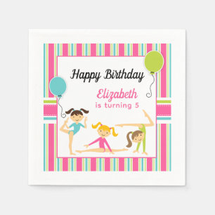 En Papier Serviette pour fête d'anniversaire de filles gymna
