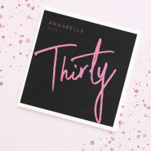 Serviette pour fête d'anniversaire moderne 30e Tre