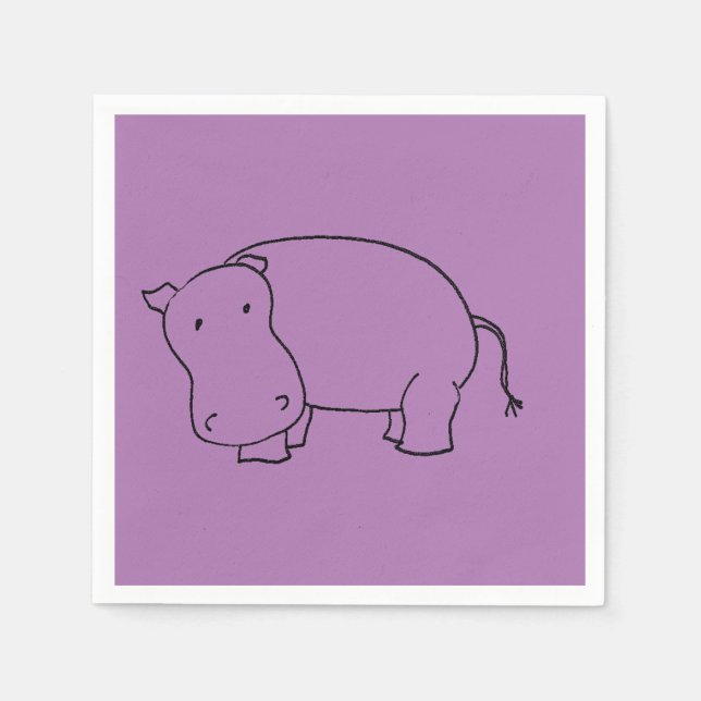 En Papier serviette pourpre hippo (Devant)