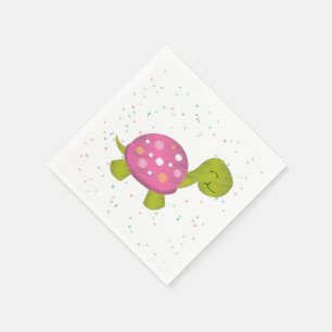 En Papier Serviette rose de partie de tortue