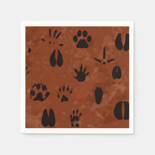 En Papier Serviettes animales d'empreinte de pas