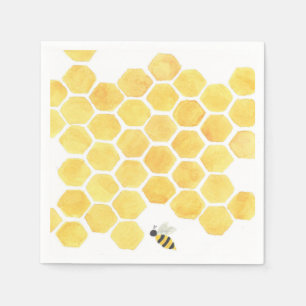 En Papier serviettes d'abeilles jaunes !