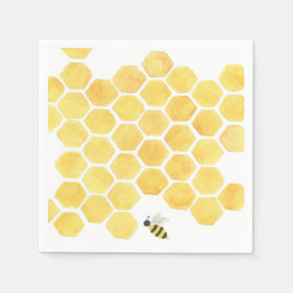 En Papier serviettes d'abeilles jaunes !