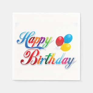 En Papier serviettes d'anniversaire joliment colorées