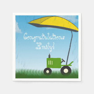 En Papier Serviettes de baby shower de tracteur