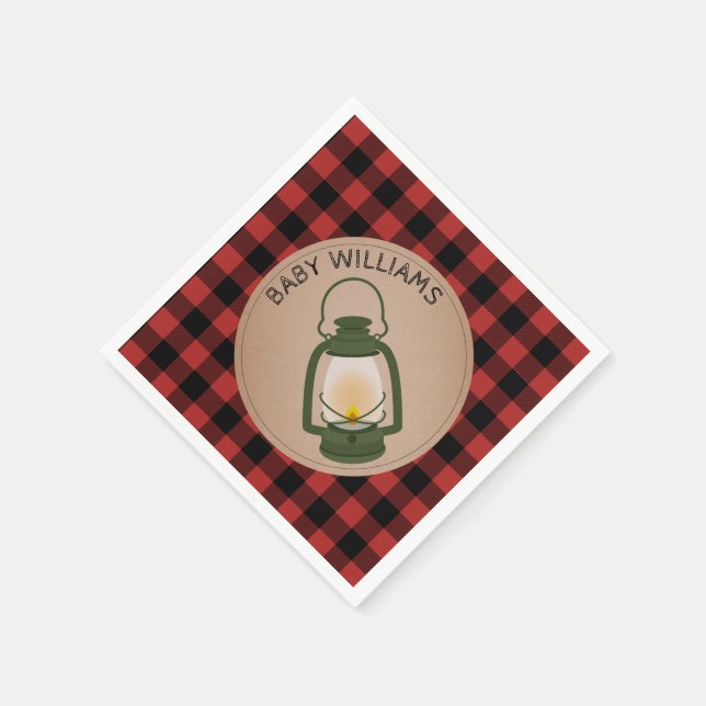 En Papier Serviettes de Baby shower Plaid de la sériole (Coin)