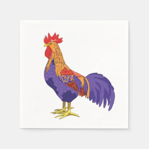 En Papier Serviettes de cocktail de coq