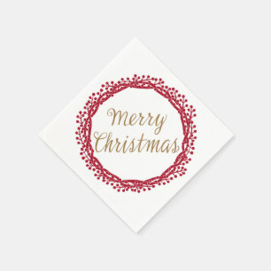 En Papier Serviettes de cocktail de la baie de Noël
