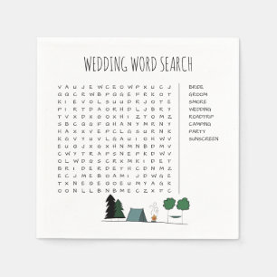 En Papier Serviettes de cocktail de recherche de mots de mar