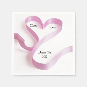 En Papier Serviettes de coeur rose personnalisées