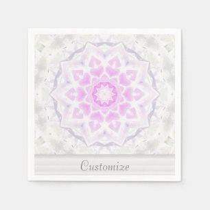 En Papier Serviettes de dentelle de rose et blanches de